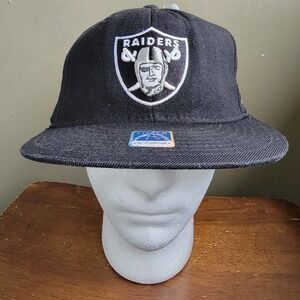 Vintage Oakland‎ Raiders Team On Field Reebok Hat Cap 7½ NFL Football Black